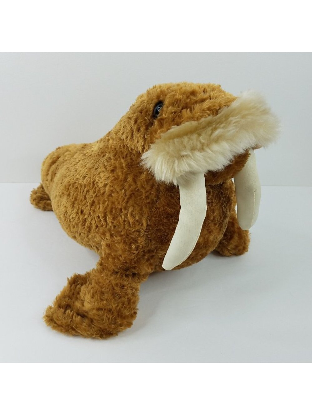 Sea World Walrus Plush Brown Realistic Tusks 14" Ocean Toy Souvenir